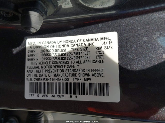 Honda CR-V SE 2016 2HKRM3H41GH537588 Image 9