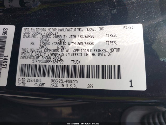 2023 TOYOTA TUNDRA 5TFMA5DB8PX124722 Photo 8