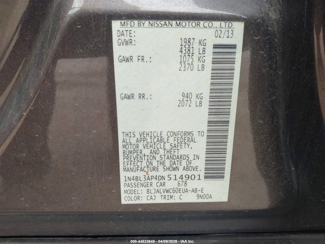 2013 NISSAN ALTIMA 1N4BL3AP4DN514901 Photo 8