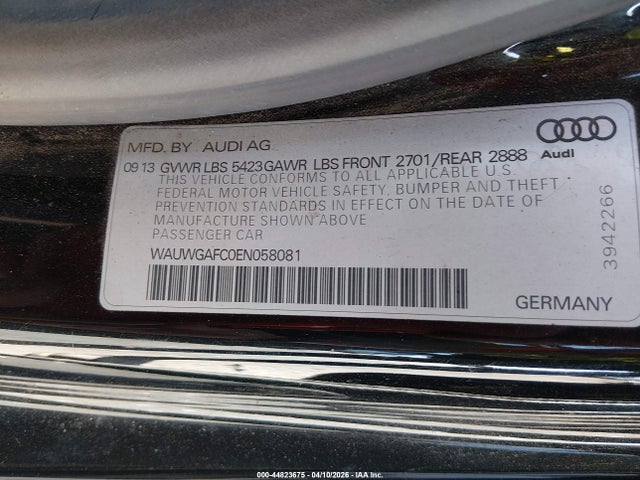 Aukcja sprzedaży 2014 Audi A7 3.0t Premium Plus, vin: WAUWGAFC0EN058081, numer aukcji: 44823675
