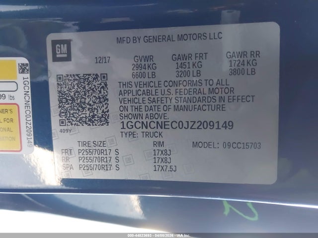 1GCNCNEC0JZ209149 Chevrolet Silverado 1500 Ls