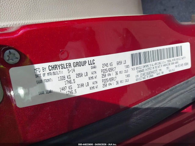 44823695 :رقم المزاد ، 2C4RC1BG8ER402375 vin ، 2014 Chrysler Town & Country Touring مزاد بيع