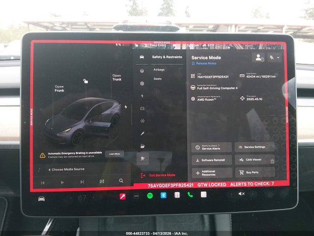 7SAYGDEF3PF825421 Tesla Model Y Performance Dual Motor All-wheel Drive