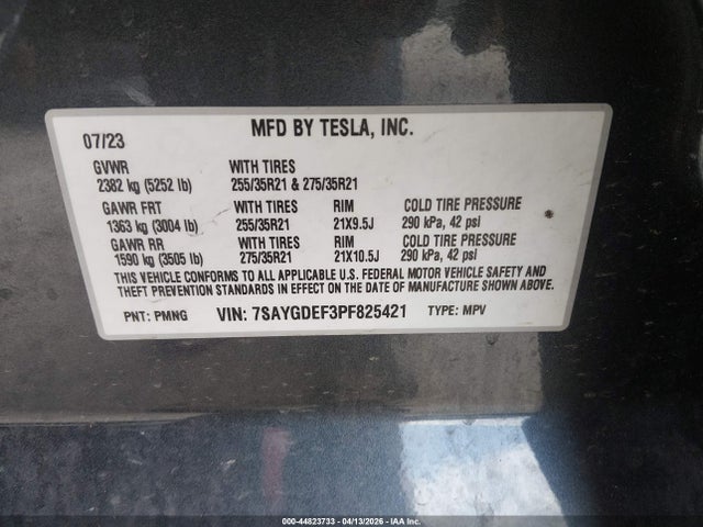7SAYGDEF3PF825421 Tesla Model Y Performance Dual Motor All-wheel Drive