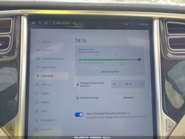 44823734 :رقم المزاد ، 5YJSA1CP3DFP23840 vin ، 2013 Tesla Model S Performance مزاد بيع