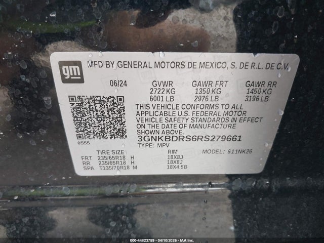 Aukcja sprzedaży 2024 Chevrolet Blazer Fwd 3lt, vin: 3GNKBDRS6RS279661, numer aukcji: 44823759