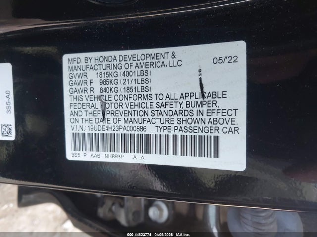 Продаж на аукціоні авто 2023 Acura Integra, vin: 19UDE4H23PA000886, номер лоту: 44823774