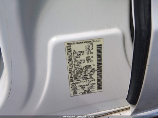 Продажа на аукционе авто 2007 Nissan Frontier Se, vin: 1N6AD07U77C426999, номер лота: 44823835