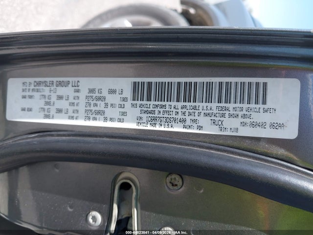 44823841 :رقم المزاد ، 1C6RR7GT3DS701400 vin ، 2013 Ram 1500 Big Horn مزاد بيع