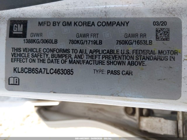 Chevrolet Spark Fwd Ls Automatic 2020 KL8CB6SA7LC463085 Image 9