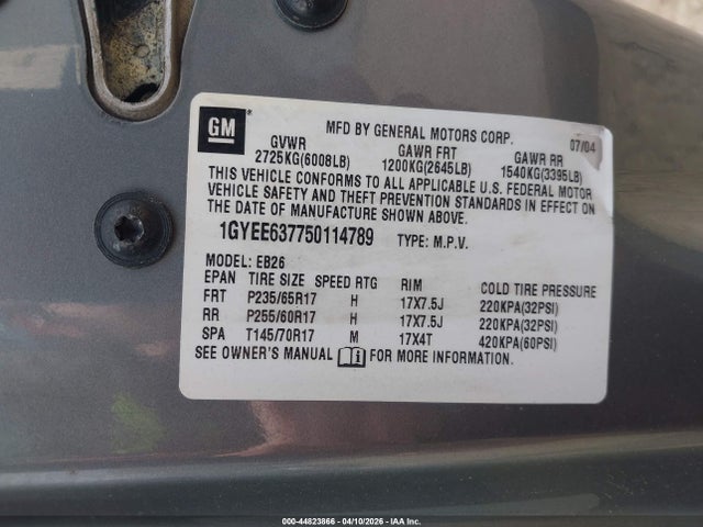 2005 CADILLAC SRX 1GYEE637750114789 Photo 8