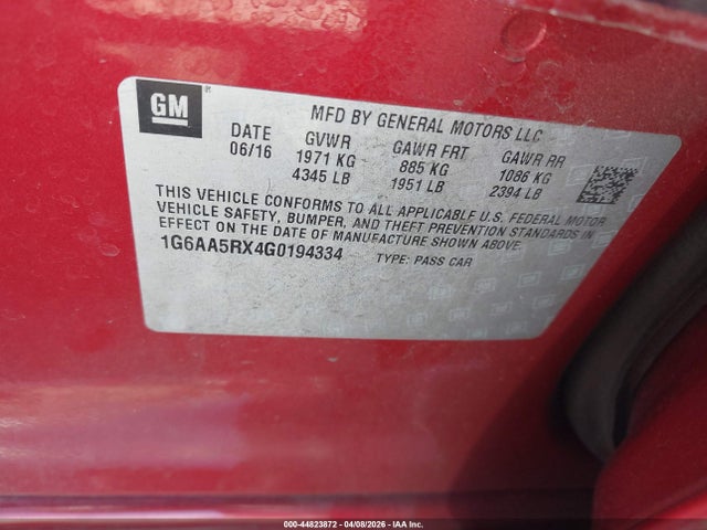 1G6AA5RX4G0194334 Cadillac Ats Standard