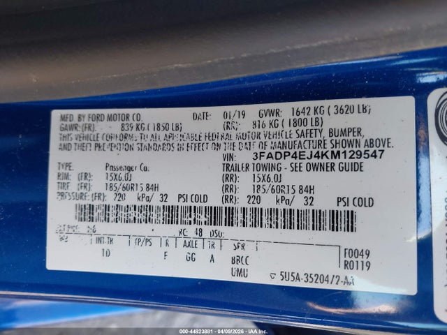 2019 FORD FIESTA 3FADP4EJ4KM129547 Photo 8