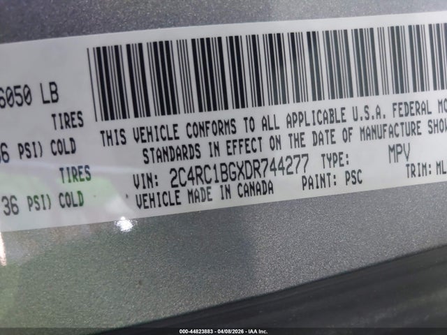 Продаж на аукціоні авто 2013 Chrysler Town & Country Touring, vin: 2C4RC1BGXDR744277, номер лоту: 44823883