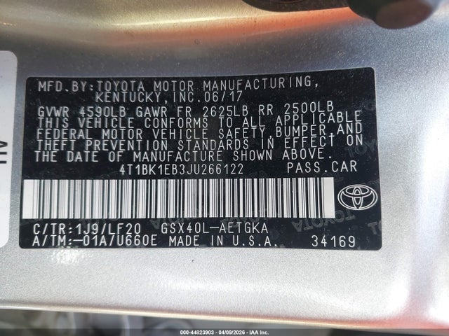 2018 TOYOTA AVALON 4T1BK1EB3JU266122 Photo 8