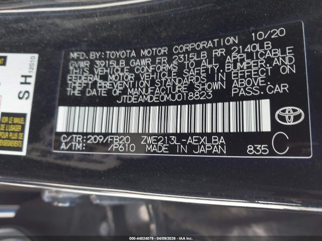 Toyota Corolla Hybrid Le 2021 JTDEAMDE0MJ018823 Image 9