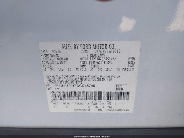 2016 FORD EXPLORER 1FM5K8DH7GGC45745 Photo 8