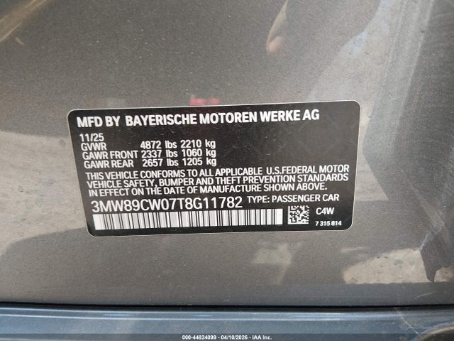 Aukcja sprzedaży 2026 Bmw 330i Xdrive Na, vin: 3MW89CW07T8G11782, numer aukcji: 44824099