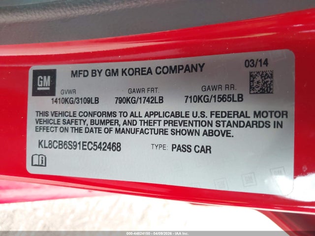 Chevrolet Spark Ls Auto 2014 KL8CB6S91EC542468 Image 9