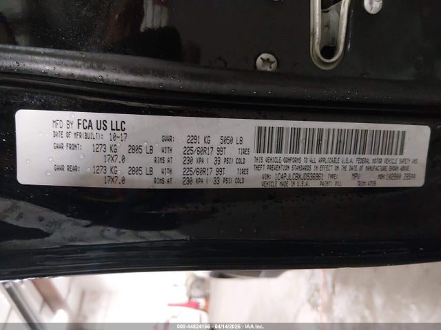 Aukcja sprzedaży 2018 Jeep Cherokee Latitude Fwd, vin: 1C4PJLCBXJD536961, numer aukcji: 44824166
