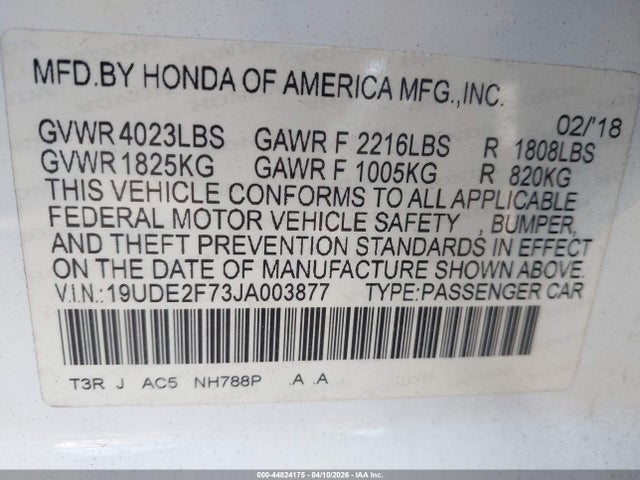 Продажа на аукционе авто 2018 Acura Ilx Premium Package/technology Plus Package, vin: 19UDE2F73JA003877, номер лота: 44824175