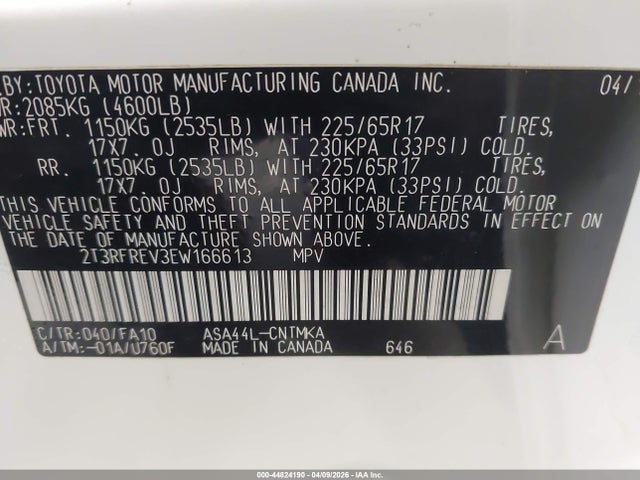 Toyota Rav4 Xle 2014 2T3RFREV3EW166613 Image 9