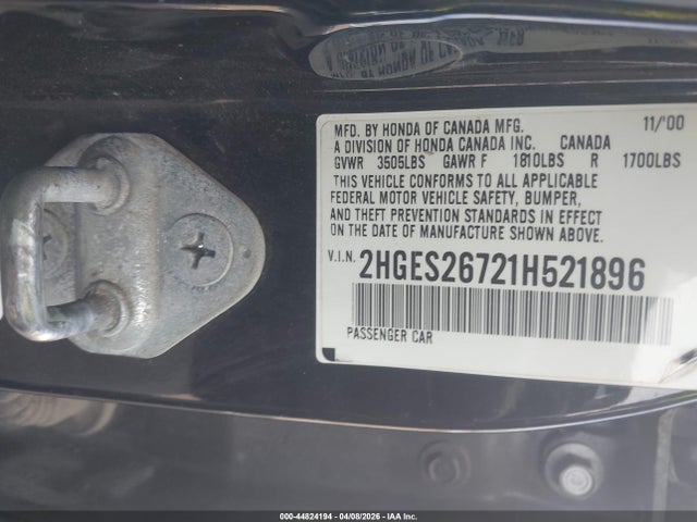 2001 HONDA CIVIC 2HGES26721H521896 Photo 8
