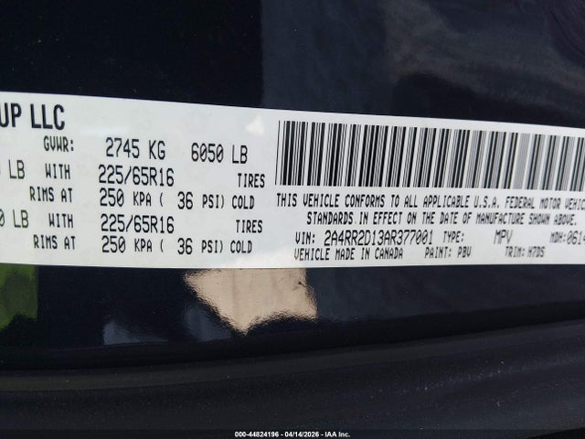 Aukcja sprzedaży 2010 Chrysler Town & Country Lx, vin: 2A4RR2D13AR377001, numer aukcji: 44824196