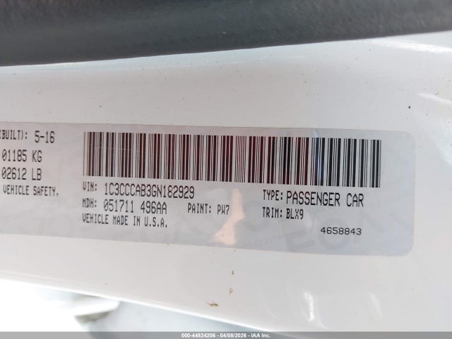 Продажа на аукционе авто 2016 Chrysler 200 Limited Platinum, vin: 1C3CCCAB3GN182929, номер лота: 44824206