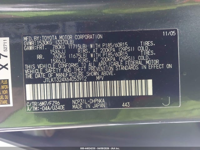 2006 Scion Xb მანქანა იყიდება აუქციონზე, vin: JTLKT324X64053912, აუქციონის ნომერი: 44824235