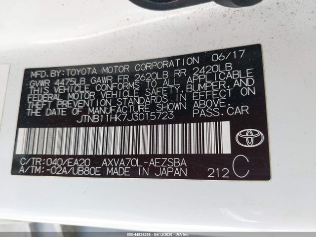 44824295 :رقم المزاد ، JTNB11HK7J3015723 vin ، 2018 Toyota Camry Se مزاد بيع