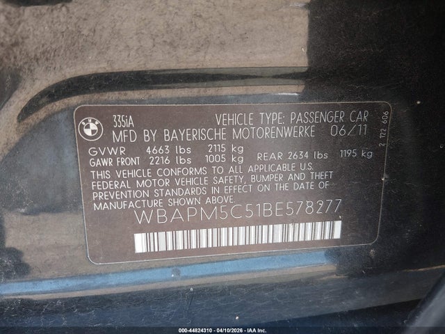 2011 BMW 335I WBAPM5C51BE578277 Photo 8