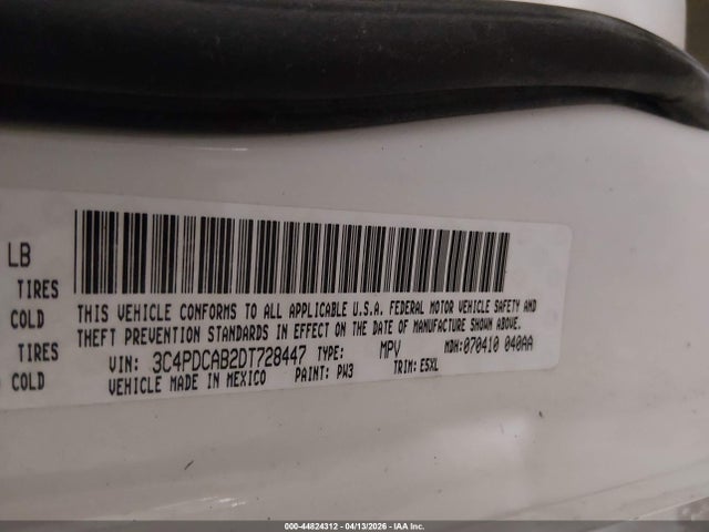 Aukcja sprzedaży 2013 Dodge Journey American Value Pkg, vin: 3C4PDCAB2DT728447, numer aukcji: 44824312
