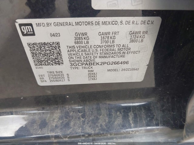 3GCPABEK2PG266496 Chevrolet Silverado 1500 2wd Short Bed Custom