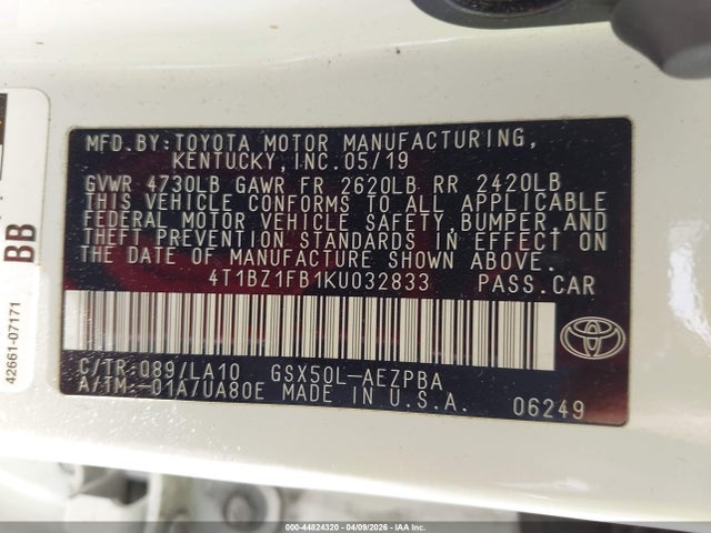 4T1BZ1FB1KU032833 Toyota AVALON LIMITED