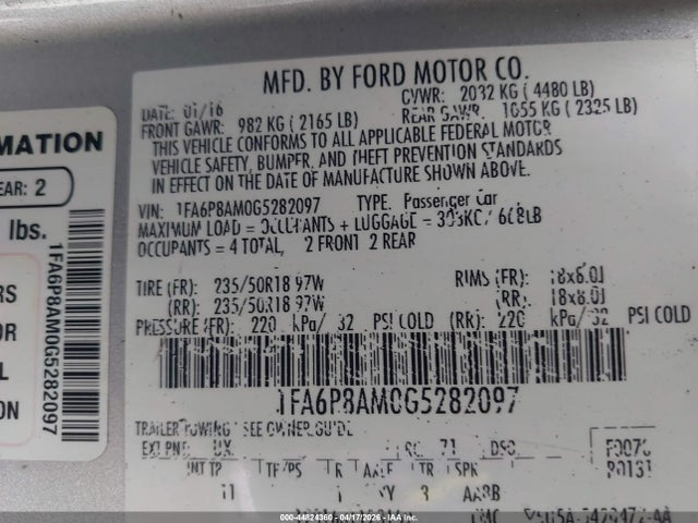 Ford Mustang V6 2016 1FA6P8AM0G5282097 Image 9