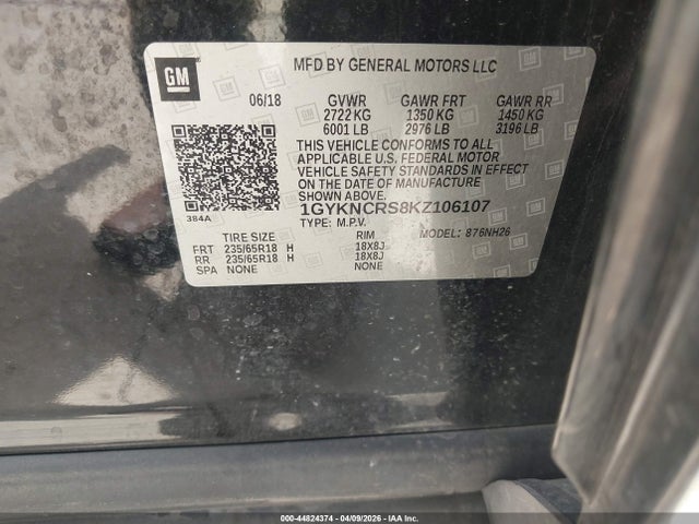 Aukcja sprzedaży 2019 Cadillac Xt5 Luxury, vin: 1GYKNCRS8KZ106107, numer aukcji: 44824374