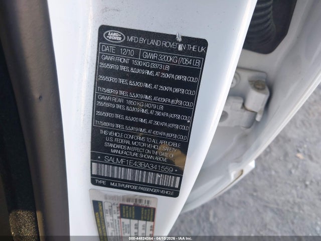 2011 LAND ROVER RANGE ROVER SALMF1E43BA341559 Photo 8