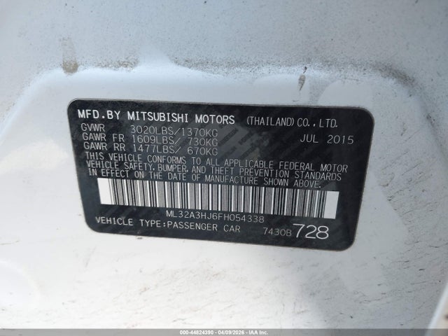2015 MITSUBISHI MIRAGE ML32A3HJ6FH054338 Photo 8