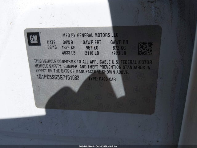 1G1PC5SG5G7151083 Chevrolet Cruze Limited Ls Auto