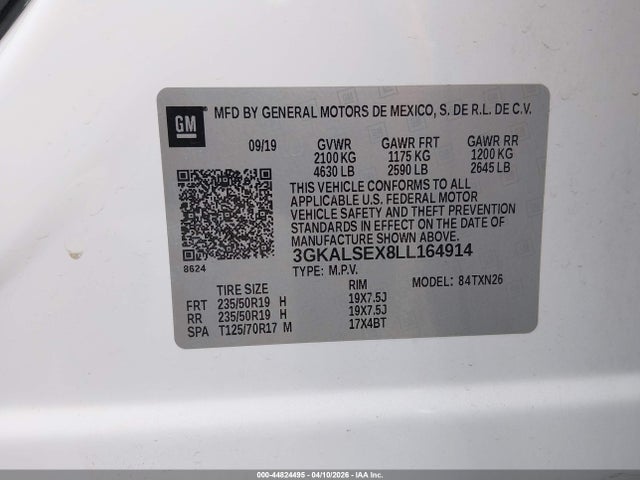 44824495 :رقم المزاد ، 3GKALSEX8LL164914 vin ، 2020 Gmc Terrain Fwd Denali مزاد بيع