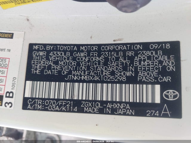 JTNKHMBX4K1025298 Toyota C-HR XLE