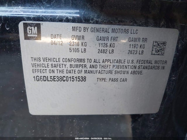 2012 CADILLAC CTS 1G6DL5E38C0151538 Photo 8