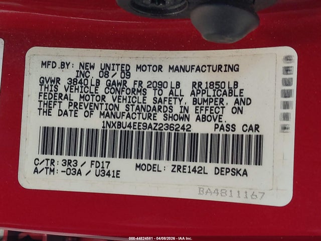 2010 TOYOTA COROLLA 1NXBU4EE9AZ236242 Photo 8