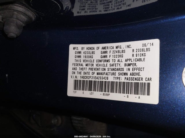 Honda ACCORD LX 2014 1HGCR2F31EA255436 Image 9