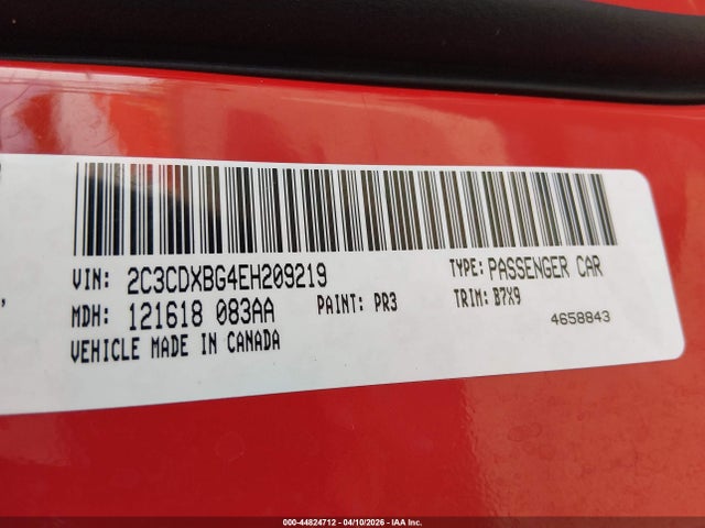 Aukcja sprzedaży 2014 Dodge Charger Se, vin: 2C3CDXBG4EH209219, numer aukcji: 44824712