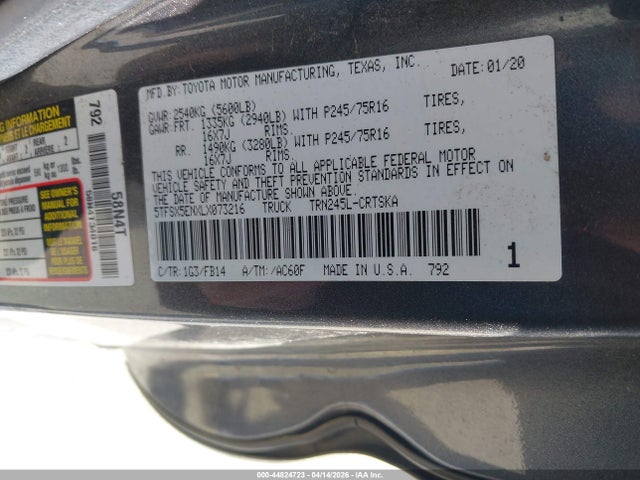 5TFSX5ENXLX073216 Toyota Tacoma Sr