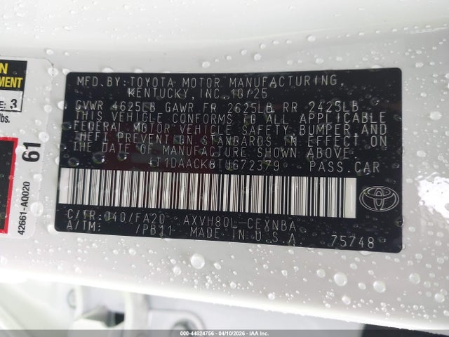 Toyota CAMRY LE 2026 4T1DAACK8TU672379 Image 9