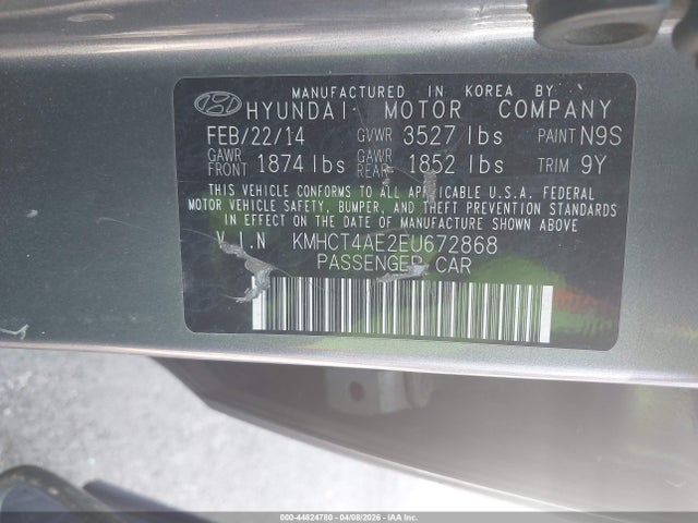 Продаж на аукціоні авто 2014 Hyundai Accent Gls, vin: KMHCT4AE2EU672868, номер лоту: 44824780