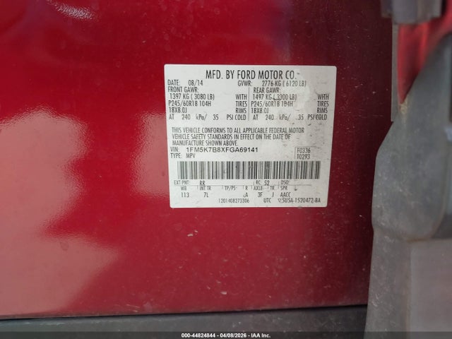 2015 Ford Explorer მანქანა იყიდება აუქციონზე, vin: 1FM5K7B8XFGA69141, აუქციონის ნომერი: 44824844